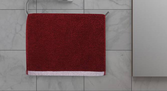 Deven  Maroon 500 GSM fabric 12 x 12 Inches  Face Towel Set of 4 (Maroon) by Urban Ladder - Cross View Design 1 - 487372