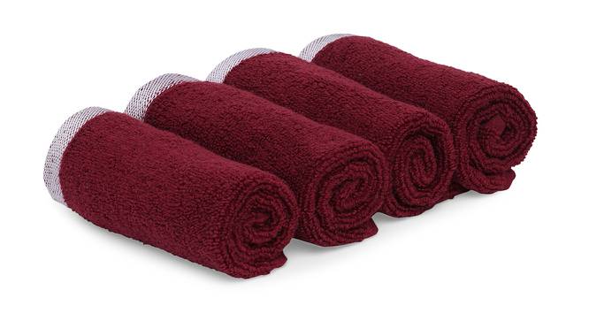 Deven  Maroon 500 GSM fabric 12 x 12 Inches  Face Towel Set of 4 (Maroon) by Urban Ladder - Front View Design 1 - 487393