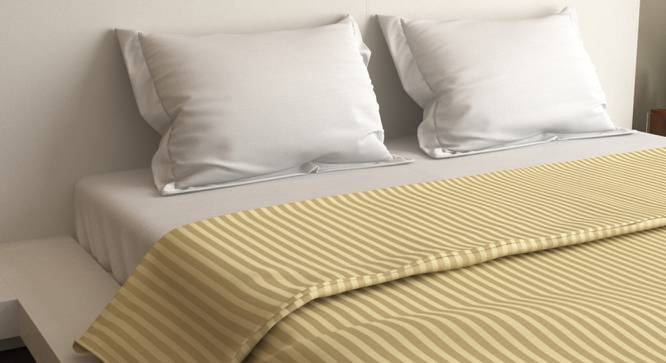 Charlee Gold 400 TC fabric Queen Size Duvet Covers (Gold, Queen Size) by Urban Ladder - Front View Design 1 - 487394
