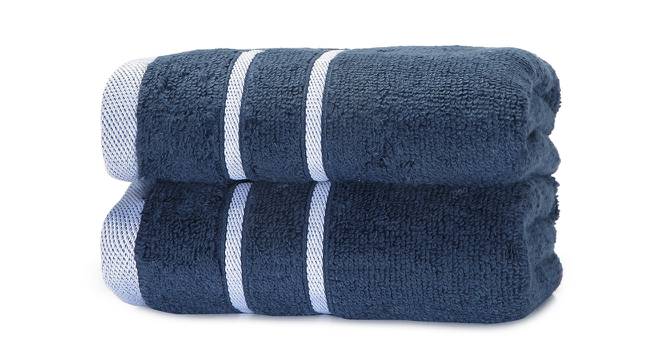 Dyan  Navy 500 GSM fabric 24 x 16 Inches  Hand Towel Set of 2 (Navy) by Urban Ladder - Front View Design 1 - 487395