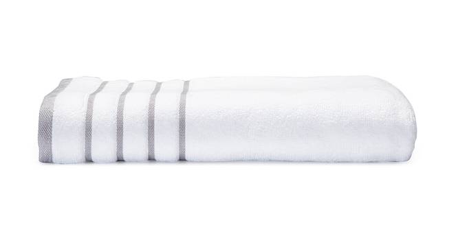 Dudley  White 500 GSM fabric 47 x 24 Inches  Bath Towel Set of 1 (White) by Urban Ladder - Front View Design 1 - 487405