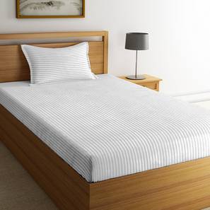 Bedsheets Design Morgan White 210 TC Cotton Single Size Bedsheet With 1 Pillow Cover (White, Single Size)