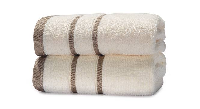 Dyan  Ivory 500 GSM fabric 24 x 16 Inches  Hand Towel Set of 2 (Ivory) by Urban Ladder - Front View Design 1 - 487545