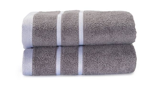 Dyan Grey 500 GSM fabric 24 x 16 Inches  Hand Towel Set of 2 (Grey) by Urban Ladder - Design 1 Side View - 487559