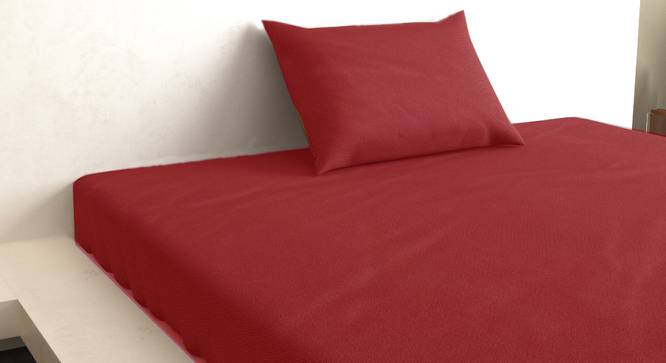 Julianne Maroon 210 TC fabric Single Size  Bedsheets With  1 Pillow Covers (Maroon, Single Size) by Urban Ladder - Front View Design 1 - 487603