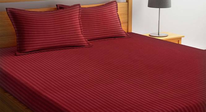 Kevin Maroon 210 TC fabric Queen Size  Bedsheets With  2 Pillow Covers (Maroon, Queen Size) by Urban Ladder - Cross View Design 1 - 487657