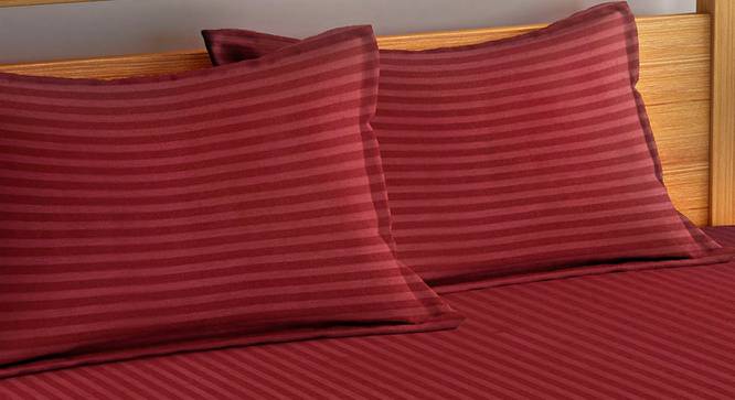 Kevin Maroon 210 TC fabric Queen Size  Bedsheets With  2 Pillow Covers (Maroon, Queen Size) by Urban Ladder - Front View Design 1 - 487674