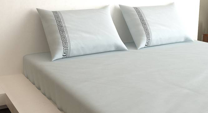 Aniston White 400 TC fabric King Size  Bedsheets With  2 Pillow Covers (White, King Size) by Urban Ladder - Front View Design 1 - 487675