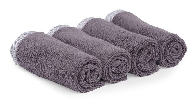 Deven  Grey 500 GSM fabric 12 x 12 Inches  Face Towel Set of 4 (Grey) by Urban Ladder - Front View Design 1 - 487759