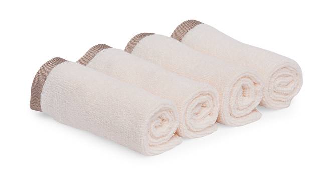 Deven  Ivory 500 GSM fabric 12 x 12 Inches  Face Towel Set of 4 (Ivory) by Urban Ladder - Front View Design 1 - 487760