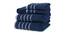 Donahue  Navy 500 GSM fabric 59 x 27 Inches  Towel Set Set of 6 (Navy) by Urban Ladder - Cross View Design 1 - 487816
