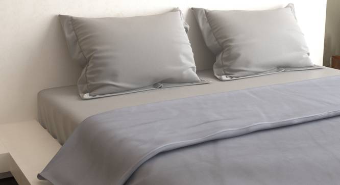 Astor Grey 400 TC fabric Queen Size Duvet Covers (Grey, Queen Size) by Urban Ladder - Front View Design 1 - 487822