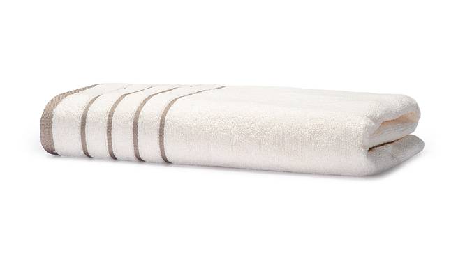 Duff  Ivory 500 GSM fabric 59 x 27 Inches  Bath Towel Set of 1 (Ivory) by Urban Ladder - Cross View Design 1 - 487955
