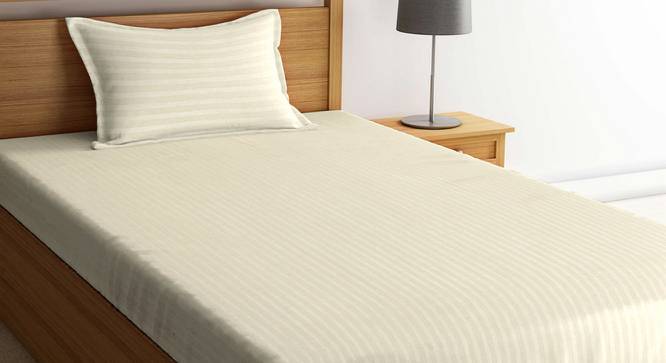 Morgan Ivory 210 TC fabric Single Size  Bedsheets With  1 Pillow Covers (Ivory, Single Size) by Urban Ladder - Cross View Design 1 - 488005