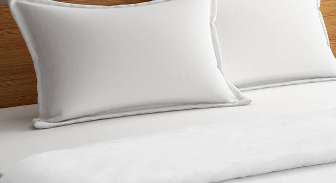Shirley White 200 TC fabric Queen Size Duvet Covers (White, Queen Size) by Urban Ladder - Cross View Design 1 - 488007