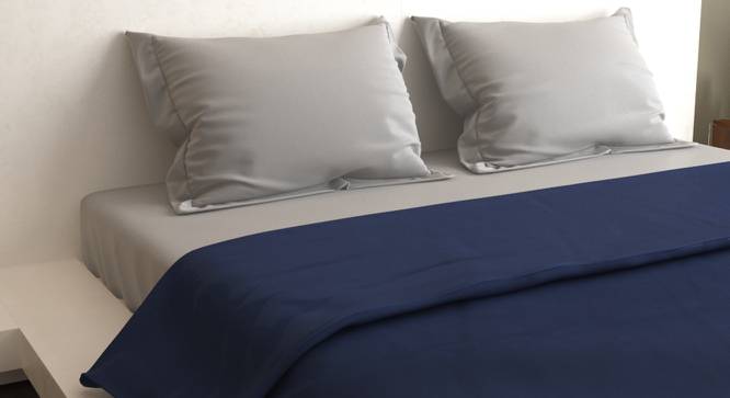 Astor Navy 400 TC fabric Queen Size Duvet Covers (Navy, Queen Size) by Urban Ladder - Front View Design 1 - 488021