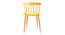 Ewing Dining Chair (Yellow, Plastic & Brown Wooden Finish) by Urban Ladder - Front View Design 1 - 