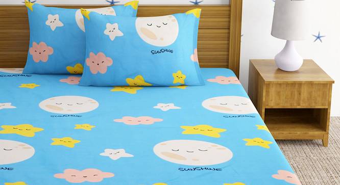 Phoenix Multicolor Cartoon Cotton Queen Size Bedsheet with 2 Pillow Covers (Queen Size, Multicolor) by Urban Ladder - Front View Design 1 - 488129