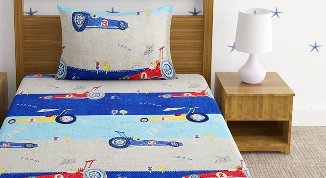 Cheduba Multicolor Cartoon Cotton Single Size Bedsheet with 1 Pillow Cover (Single Size, Multicolor) by Urban Ladder - Front View Design 1 - 488137