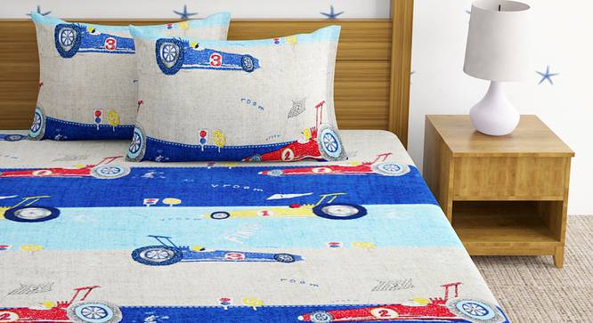 Kanton Multicolor Cartoon Cotton Queen Size Bedsheet with 2 Pillow Covers (Queen Size, Multicolor) by Urban Ladder - Front View Design 1 - 488179