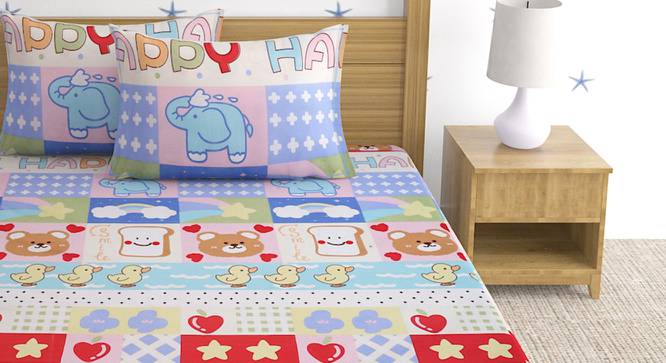 Rodrigues Multicolor Cartoon Cotton Queen Size Bedsheet with 2 Pillow Covers (Queen Size, Multicolor) by Urban Ladder - Front View Design 1 - 488184