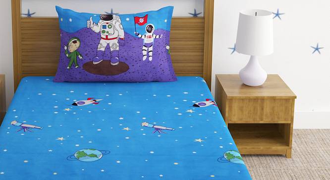 Mergui Multicolor Cartoon Cotton Single Size Bedsheet with 1 Pillow Cover (Single Size, Multicolor) by Urban Ladder - Front View Design 1 - 488275