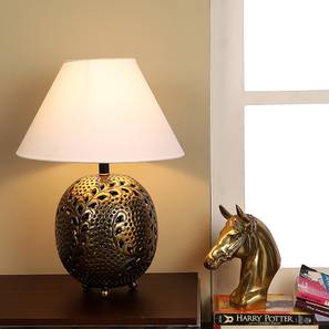 pristine interiors Mystica White Cotton Shade Table Lamp-picture-19