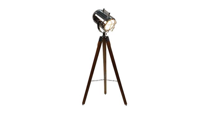 Win Nickle Aluminum Shade Floor Lamp (Natural Teak Wood & Nickle) by Urban Ladder - Front View Design 1 - 488320