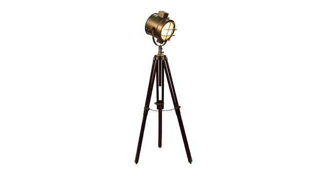 Aubrianne Gold Aluminum Shade Floor Lamp (Antique Brass) by Urban Ladder - Front View Design 1 - 488322