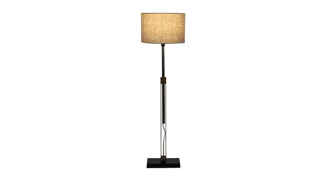 Alwin Brass Antique Lenin Shade Floor Lamp (Antique Brass) by Urban Ladder - Front View Design 1 - 488323