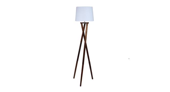 Ianthe White Cotton Shade Floor Lamp (Walnut) by Urban Ladder - Front View Design 1 - 488327