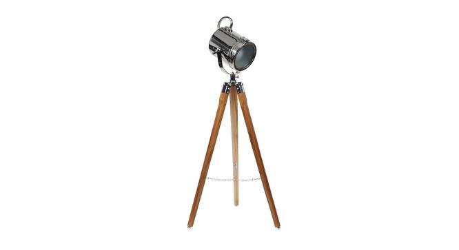 Alveena Nickle Aluminum Shade Floor Lamp (Natural Teak Wood & Nickle) by Urban Ladder - Cross View Design 1 - 488339