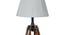 Elvina Off White Cotton & Silk Mix Shade Floor Lamp (Natural Teak Wood & Nickle) by Urban Ladder - Design 1 Side View - 488355