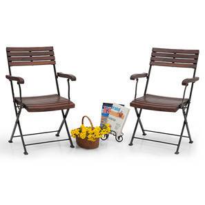 Furniture Design Masai Arm Chairs - Set of Two (Dark Teak Finish) (Dark Teak)