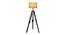 Shaylene Natural Lenin Shade Floor Lamp (Walnut Polish & Brass Antique) by Urban Ladder - Front View Design 1 - 488417