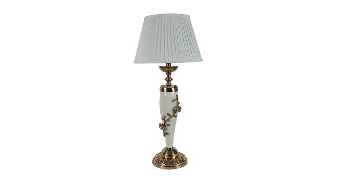Alvina Off White Cotton & Silk Mix Shade Table Lamp (Ivory & Gold) by Urban Ladder - Cross View Design 1 - 488423