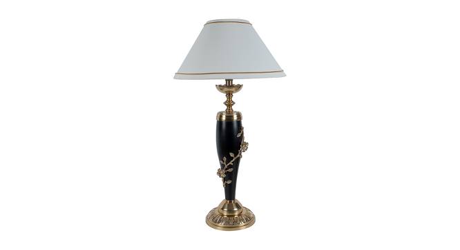 Alvinia White Cotton Shade Table Lamp (Black & Gold) by Urban Ladder - Cross View Design 1 - 488425