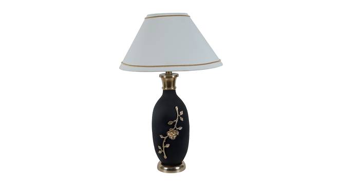 Alfredia White Cotton Shade Table Lamp (Black & Gold) by Urban Ladder - Cross View Design 1 - 488426
