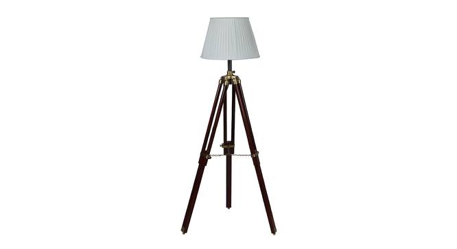 Aubre Off White Cotton & Silk Mix Shade Floor Lamp (Walnut Polish & Brass Antique) by Urban Ladder - Cross View Design 1 - 488434