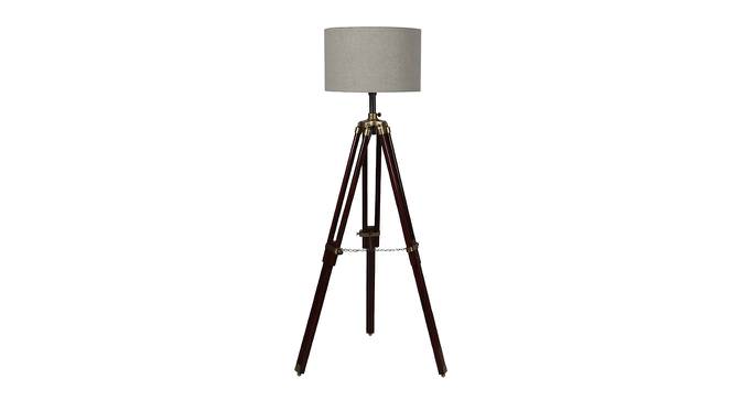 Shaylene Natural Lenin Shade Floor Lamp (Walnut Polish & Brass Antique) by Urban Ladder - Cross View Design 1 - 488435