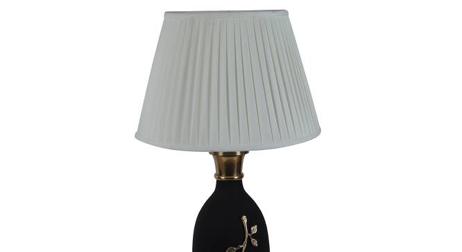Alfreda Off White Cotton & Silk Mix Shade Table Lamp (Black & Gold) by Urban Ladder - Cross View Design 1 - 488437