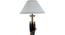 Alvinia White Cotton Shade Table Lamp (Black & Gold) by Urban Ladder - Design 1 Side View - 488442