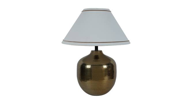 Fayetta White Cotton Shade Table Lamp (Antique Brass) by Urban Ladder - Cross View Design 1 - 488530