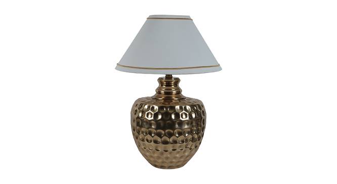 Shayleen White Cotton Shade Table Lamp (Gold) by Urban Ladder - Cross View Design 1 - 488531