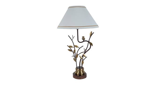 Elfrieda White Cotton Shade Table Lamp (Gold & Brown) by Urban Ladder - Cross View Design 1 - 488535