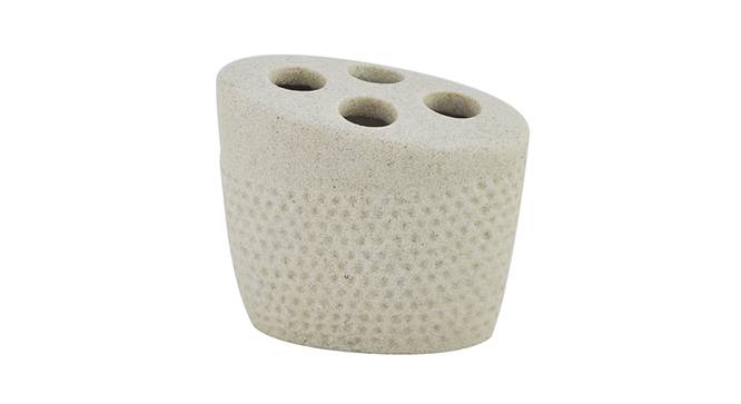 January Beige Oval Polyresin Toothbrush Holder (Beige) by Urban Ladder - Front View Design 1 - 488632