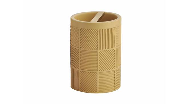 Perpetua Beige Oval Polyresin Toothbrush Holder (Beige) by Urban Ladder - Front View Design 1 - 488640
