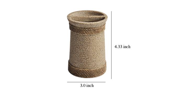 Tamsin Brown Oval Polyresin Toothbrush Holder (Brown) by Urban Ladder - Design 1 Dimension - 488653