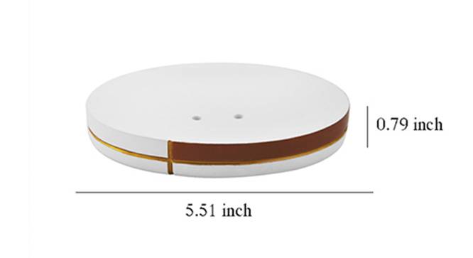 Ina White & Brown Rectangular Polyresin Soap case (White & Brown) by Urban Ladder - Design 1 Dimension - 488779