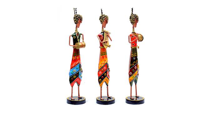 Aylin Yellow solid wood Figurine- Set of 3 (Multicolor) by Urban Ladder - Front View Design 1 - 488861